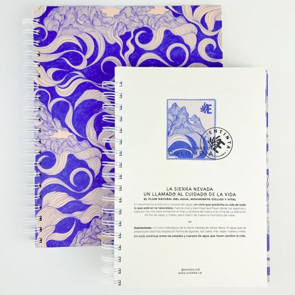 Cuaderno 80 hojas - El Fluir natural del Agua, movimiento cíclico y vital - Noche